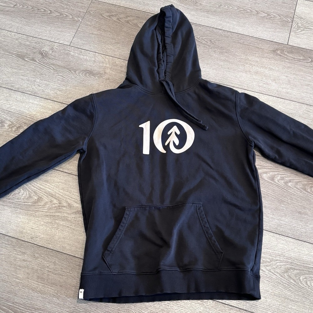 Tentree Hoodie Mens Large Black Graphic Outdoors Hiking‎ Athletic Gorpcore